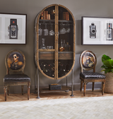 Bowery 34" Tall Oval Bar Cabinet by Home Trends & Design at Eve Furniture