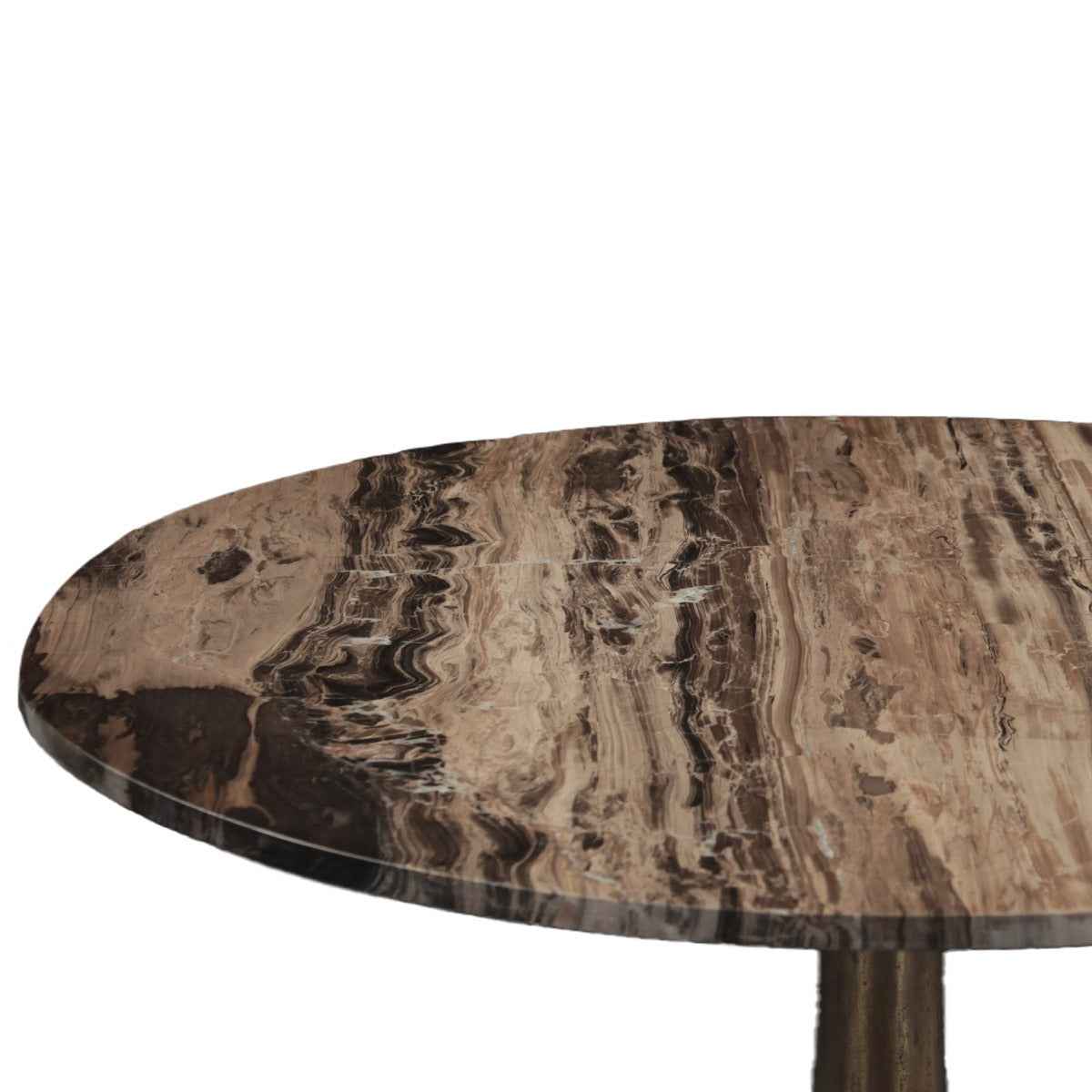 Bowery 36" Gathering Table with Cappuccino Marble and Antique Gold Hexagon Base by Home Trends & Design at Eve Furniture