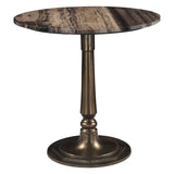 Bowery 36" Gathering Table with Cappuccino Marble and Antique Gold Hexagon Base by Home Trends & Design at Eve Furniture