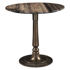 Bowery 36" Gathering Table with Cappuccino Marble and Antique Gold Hexagon Base by Home Trends & Design at Eve Furniture