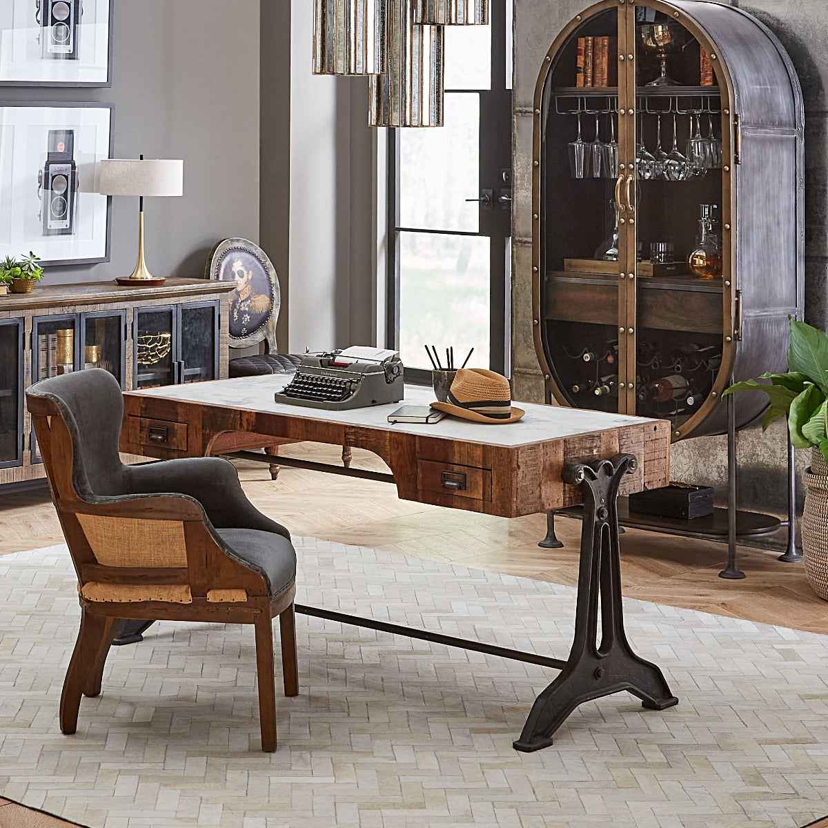 Bowery 63" Marble Office Desk by Home Trends & Design at Eve Furniture
