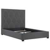 Bowfield Charcoal Upholstered Bed with Nailhead Trim by Coaster at Eve Furniture