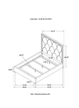 Bowfield Charcoal Upholstered Bed with Nailhead Trim by Coaster at Eve Furniture