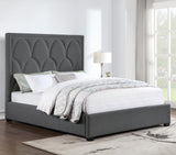 Bowfield Charcoal Upholstered Bed with Nailhead Trim by Coaster at Eve Furniture