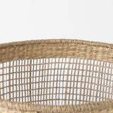 Bowie (Set of 3) Medium Brown Seagrass Round Basket W/ Handles by Mercana at Eve Furniture