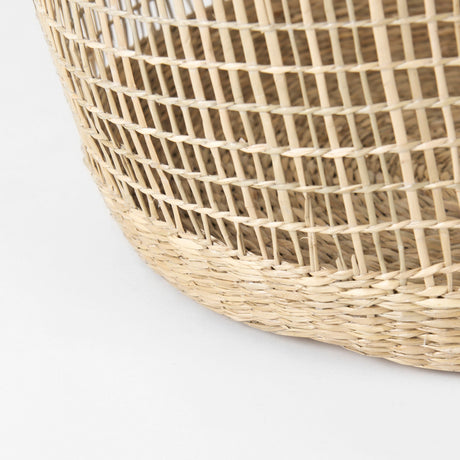 Bowie (Set of 3) Medium Brown Seagrass Round Basket W/ Handles by Mercana at Eve Furniture