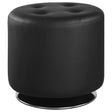 Bowman Black Round Upholstered Ottoman by Coaster at Eve Furniture