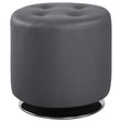 Bowman Grey Round Upholstered Ottoman by Coaster at Eve Furniture