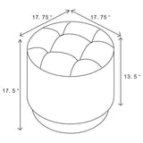 Bowman White Round Upholstered Ottoman by Coaster at Eve Furniture