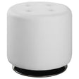 Bowman White Round Upholstered Ottoman by Coaster at Eve Furniture