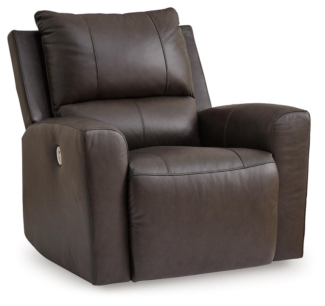 Boxmere Storm Leather Power Recliner by Ashley at Eve Furniture