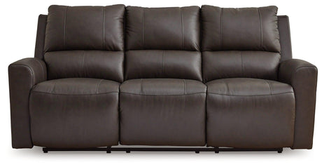 Boxmere Storm Leather Power Reclining Sofa by Ashley at Eve Furniture
