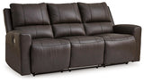Boxmere Storm Leather Power Reclining Sofa by Ashley at Eve Furniture