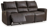 Boxmere Storm Leather Power Reclining Sofa by Ashley at Eve Furniture
