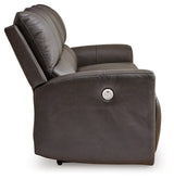 Boxmere Storm Leather Power Reclining Sofa by Ashley at Eve Furniture