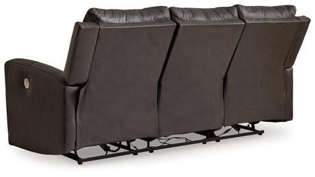Boxmere Storm Leather Power Reclining Sofa by Ashley at Eve Furniture
