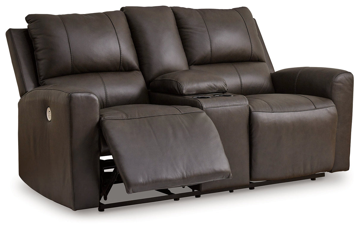 Boxmere Storm Power Reclining Loveseat with Console