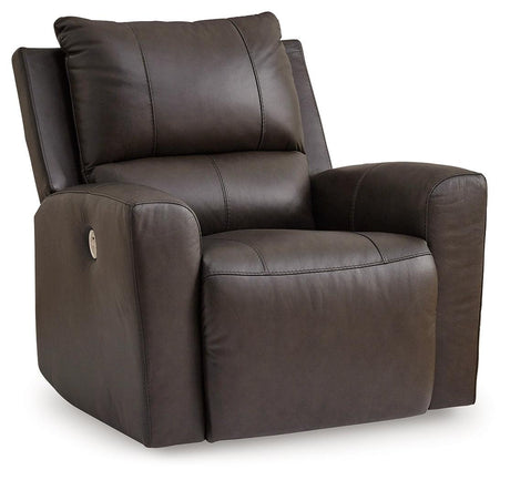 Boxmere Storm Leather Power Recliner by Ashley at Eve Furniture