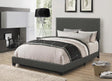 Boyd California King Upholstered Bed with Nailhead Trim Charcoal by Coaster at Eve Furniture