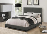 Boyd California King Upholstered Bed with Nailhead Trim Charcoal by Coaster at Eve Furniture