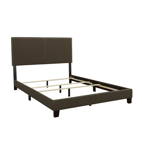 Boyd Charcoal Queen Upholstered Bed with Nailhead Trim by Coaster at Eve Furniture