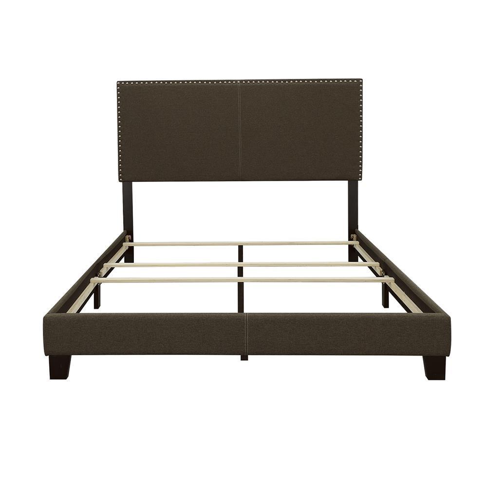 Boyd Charcoal Queen Upholstered Bed with Nailhead Trim by Coaster at Eve Furniture