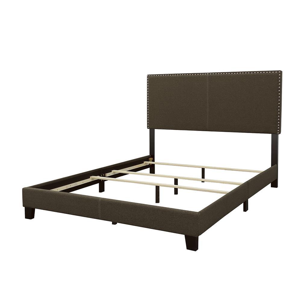 Boyd Charcoal Queen Upholstered Bed with Nailhead Trim by Coaster at Eve Furniture