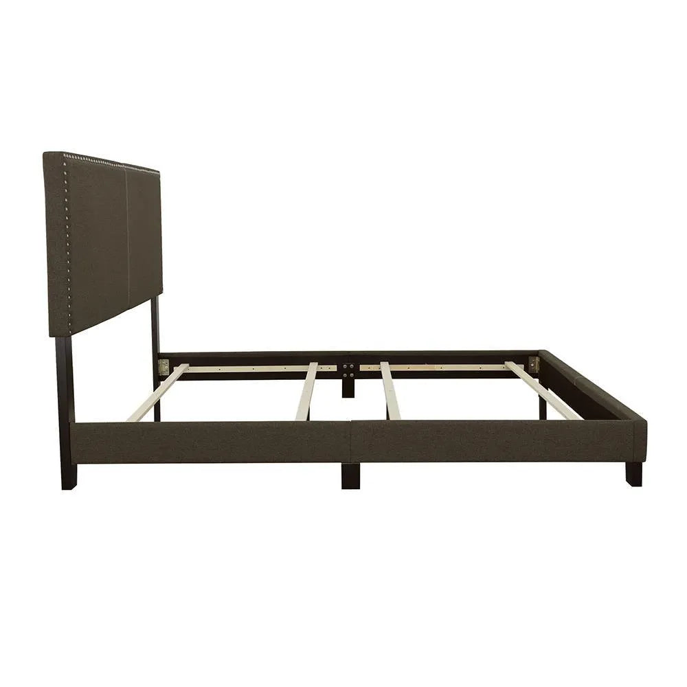 Boyd Charcoal Queen Upholstered Bed with Nailhead Trim by Coaster at Eve Furniture