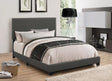 Boyd Charcoal Twin Upholstered Bed with Nailhead Trim by Coaster at Eve Furniture