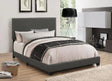 Boyd Charcoal Twin Upholstered Bed with Nailhead Trim by Coaster at Eve Furniture