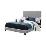 Boyd Full Upholstered Bed with Nailhead Trim Gray