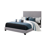 Boyd Twin Upholstered Bed with Nailhead Trim Gray