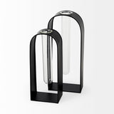 Boyer 5.1L x 3.0W x 12.0H Black Metal W/Glass Set of Two Test Tube Decorative Objects by Mercana at Eve Furniture