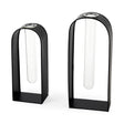 Boyer 5.1L x 3.0W x 12.0H Black Metal W/Glass Set of Two Test Tube Decorative Objects by Mercana at Eve Furniture