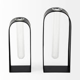 Boyer Black Metal W/Glass Set of Two Test Tube Decorative Objects by Mercana at Eve Furniture