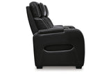 Boyington Black Dual Power Leather Power Reclining Sofa, Loveseat and Recliner by Ashley at Eve Furniture