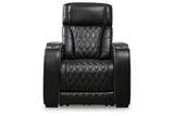 Boyington Black Dual Power Leather Power Reclining Sofa, Loveseat and Recliner by Ashley at Eve Furniture