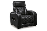 Boyington Black Dual Power Leather Power Reclining Sofa, Loveseat and Recliner by Ashley at Eve Furniture