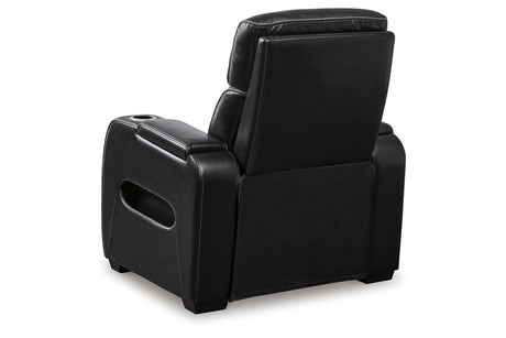 Boyington Black Dual Power Leather Power Reclining Sofa, Loveseat and Recliner by Ashley at Eve Furniture