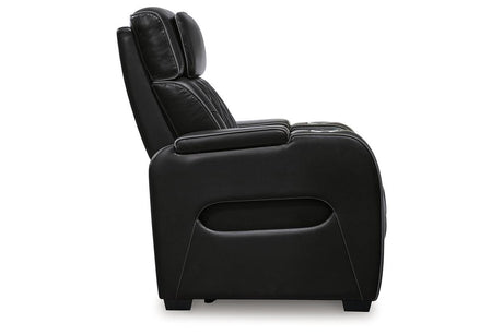 Boyington Black Dual Power Leather Power Reclining Sofa, Loveseat and Recliner by Ashley at Eve Furniture