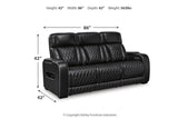 Boyington Black Dual Power Leather Power Reclining Sofa, Loveseat and Recliner by Ashley at Eve Furniture