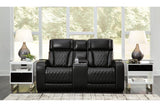 Boyington Black Dual Power Leather Power Reclining Sofa, Loveseat and Recliner by Ashley at Eve Furniture