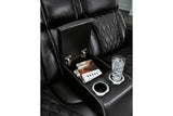Boyington Black Dual Power Leather Power Reclining Sofa, Loveseat and Recliner by Ashley at Eve Furniture