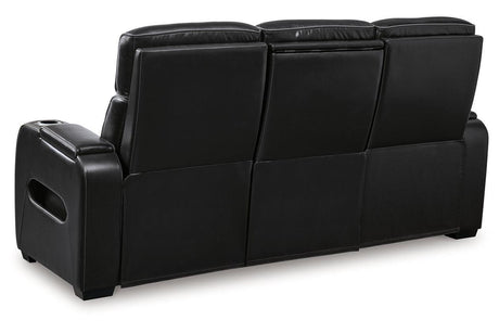 Boyington Black Dual Power Leather Power Reclining Sofa, Loveseat and Recliner by Ashley at Eve Furniture