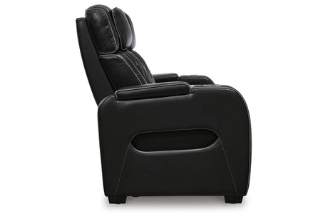 Boyington Black Dual Power Leather Power Reclining Sofa, Loveseat and Recliner by Ashley at Eve Furniture