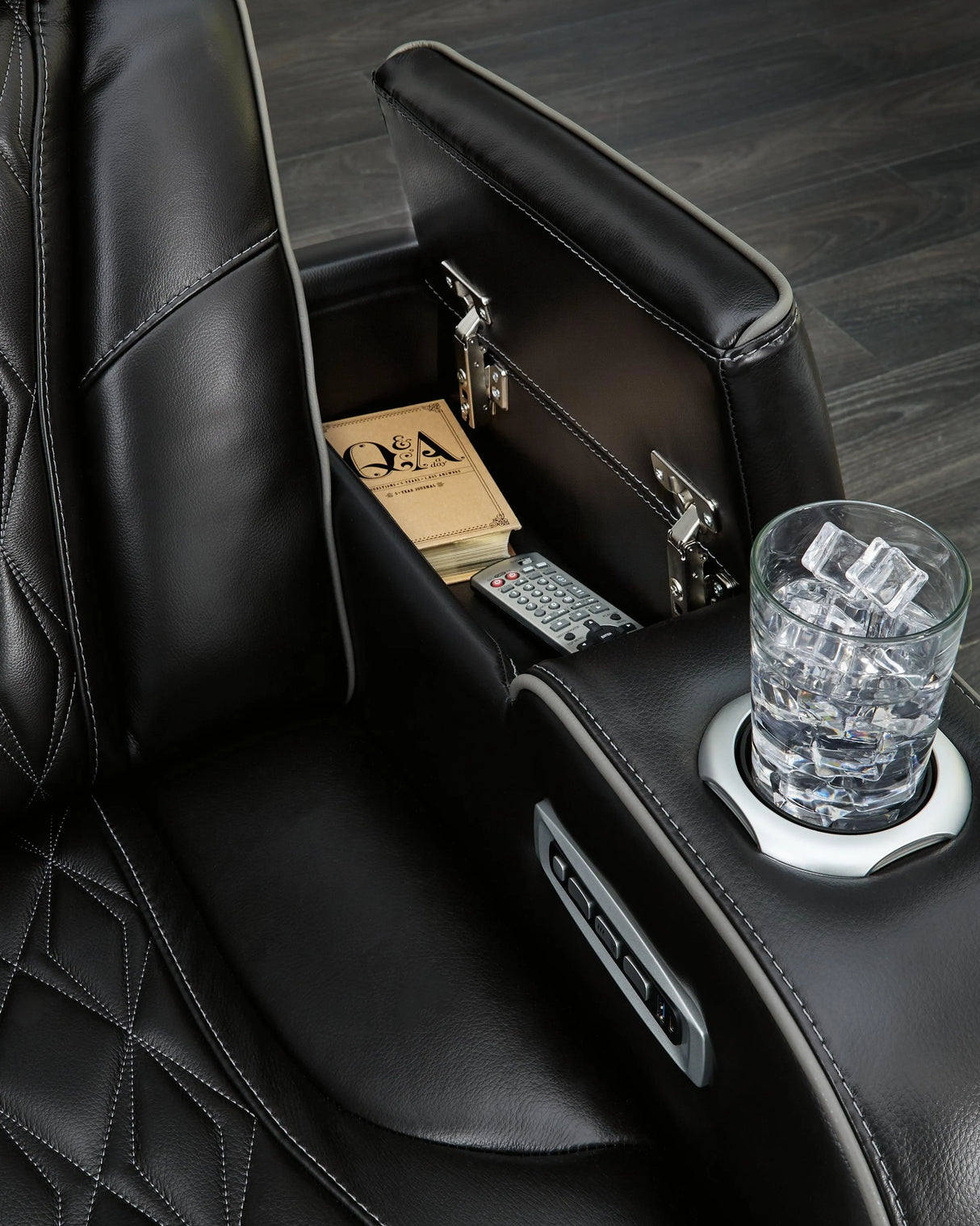 Boyington Black Power Reclining Loveseat by Ashley at Eve Furniture