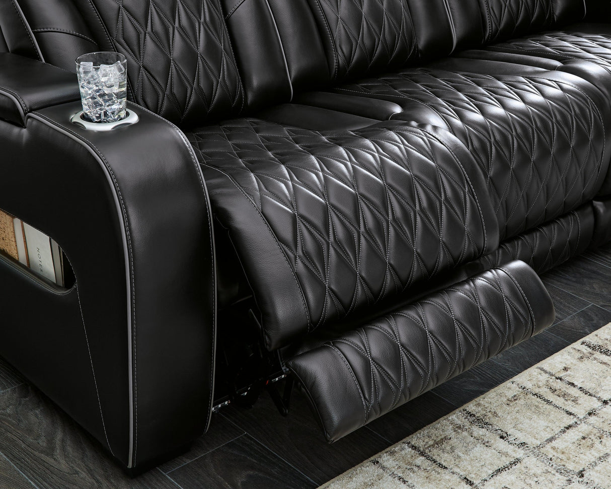 Boyington Black Power Reclining Loveseat by Ashley at Eve Furniture