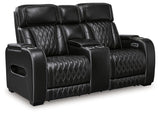 Boyington Black Power Reclining Loveseat by Ashley at Eve Furniture