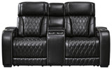 Boyington Black Power Reclining Loveseat by Ashley at Eve Furniture