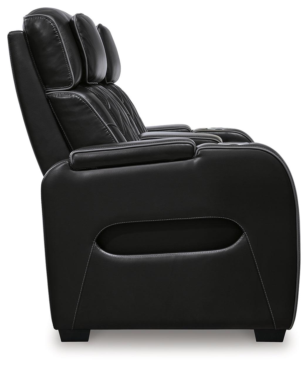 Boyington Black Power Reclining Loveseat by Ashley at Eve Furniture